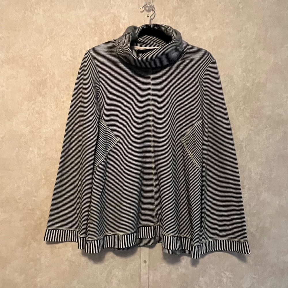 🌸3/$25 Anthropology Maeve Striped Gray Turtleneck Sweater